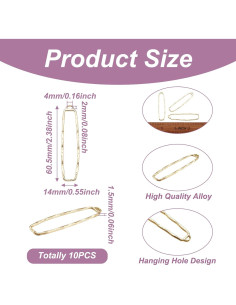 10 Encantos Rectangulares Huecos PandaHall para Joyería DIY 2