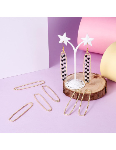 10 Encantos Rectangulares Huecos PandaHall para Joyería DIY