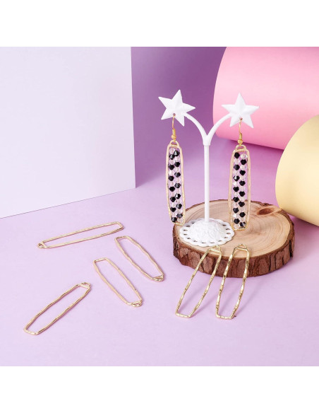 10 Encantos Rectangulares Huecos PandaHall para Joyería DIY