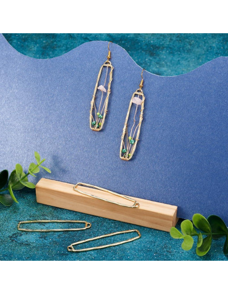 10 Encantos Rectangulares Huecos PandaHall para Joyería DIY