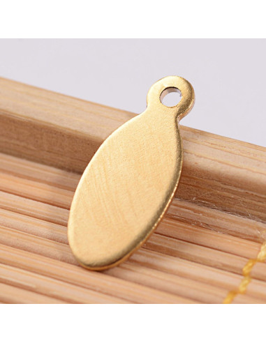 Etiquetas Ovaladas de Acero Inoxidable Fashewelry 100pcs 16x7mm