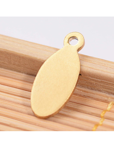 Etiquetas Ovaladas de Acero Inoxidable Fashewelry 100pcs 16x7mm