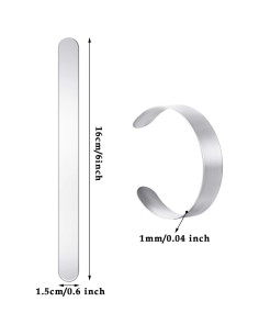 16 Pulseras en Blanco de Acero Inoxidable Hicarer para DIY 2