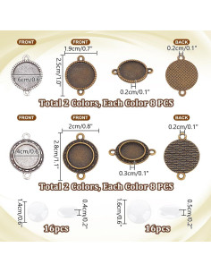 Pendientes de Aleación PH PandaHall 32 Pcs 14-16mm Vidrio 2