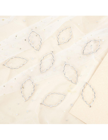 20 Pendientes Abiertos CHGCRAFT Aleación Hoja 65x35mm DIY