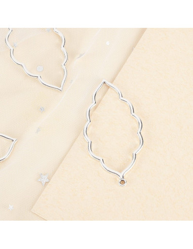 20 Pendientes Abiertos CHGCRAFT Aleación Hoja 65x35mm DIY