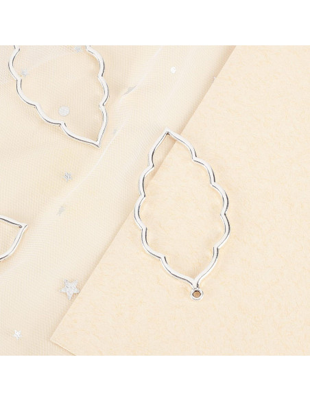 20 Pendientes Abiertos CHGCRAFT Aleación Hoja 65x35mm DIY