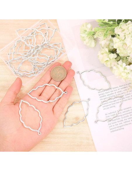 20 Pendientes Abiertos CHGCRAFT Aleación Hoja 65x35mm DIY