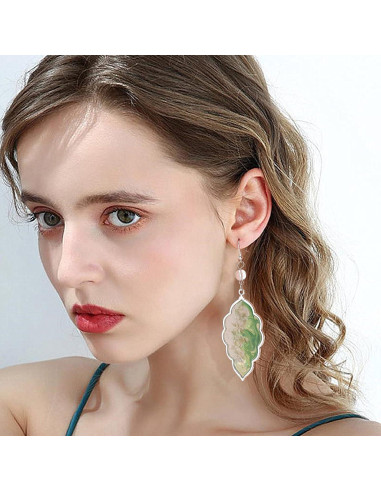 20 Pendientes Abiertos CHGCRAFT Aleación Hoja 65x35mm DIY