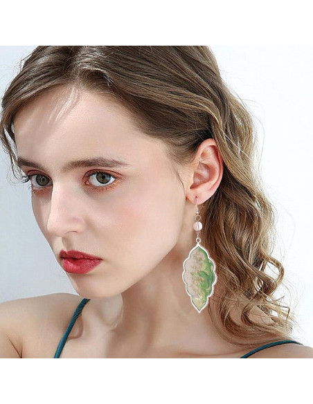 20 Pendientes Abiertos CHGCRAFT Aleación Hoja 65x35mm DIY