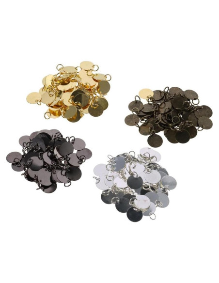 200 Piezas Colgantes Grabables Redondos de Acero Inoxidable