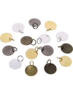 200 Piezas Colgantes Grabables Redondos de Acero Inoxidable 2