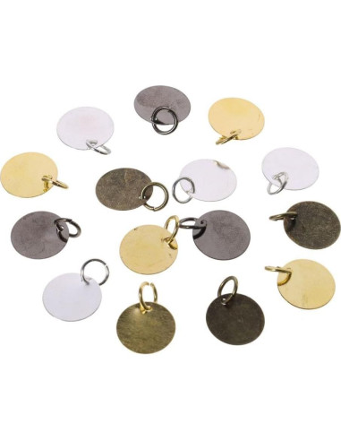 200 Piezas Colgantes Grabables Redondos de Acero Inoxidable