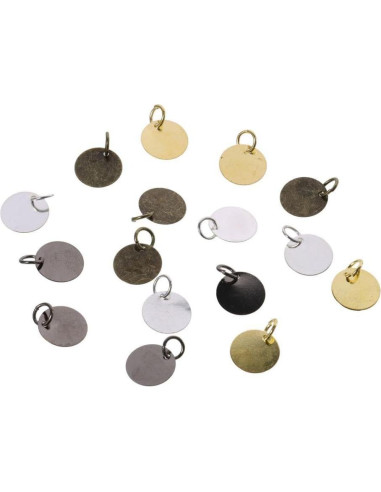 200 Piezas Colgantes Grabables Redondos de Acero Inoxidable