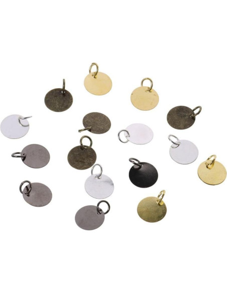 200 Piezas Colgantes Grabables Redondos de Acero Inoxidable