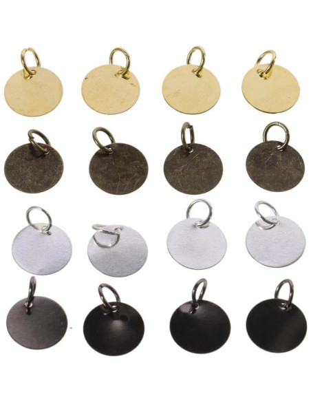 200 Piezas Colgantes Grabables Redondos de Acero Inoxidable