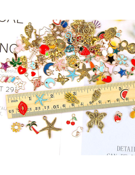 220 Piezas Encantos de Joyería SANNIX Chapados en Oro DIY