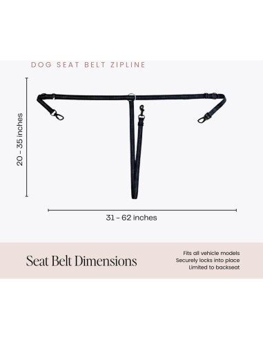 Arnés de Perro para Coche Ellevaevie - Cinturón Ajustable Grande