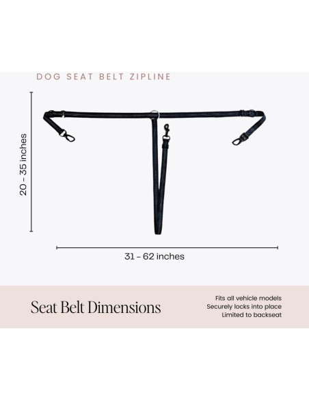 Arnés de Perro para Coche Ellevaevie - Cinturón Ajustable Grande