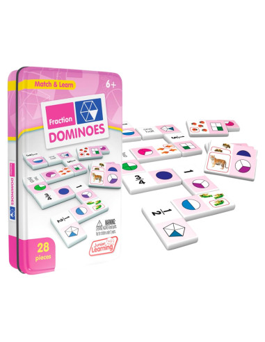 Dominó de Fracciones Junior Learning JL485, 28 Piezas