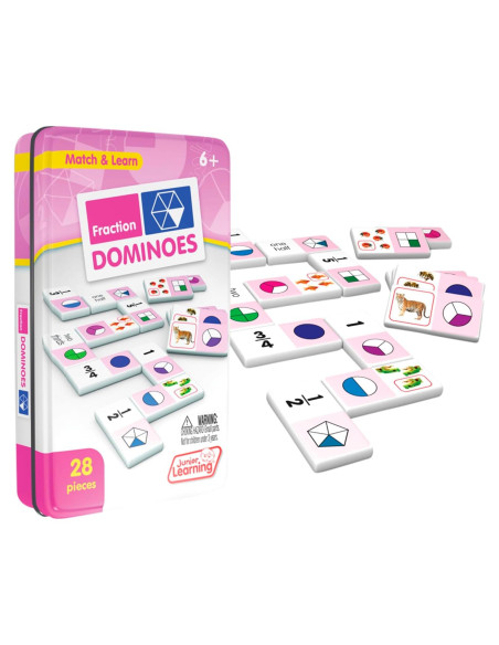 Dominó de Fracciones Junior Learning JL485, 28 Piezas