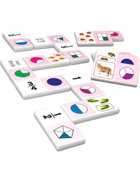 Dominó de Fracciones Junior Learning JL485, 28 Piezas