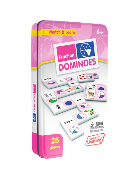 Dominó de Fracciones Junior Learning JL485, 28 Piezas