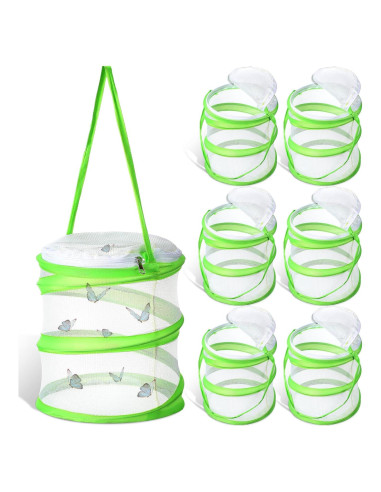 Jaula de Mariposas Plegable Sherr 6 Pcs 16x18cm Malla Transparente