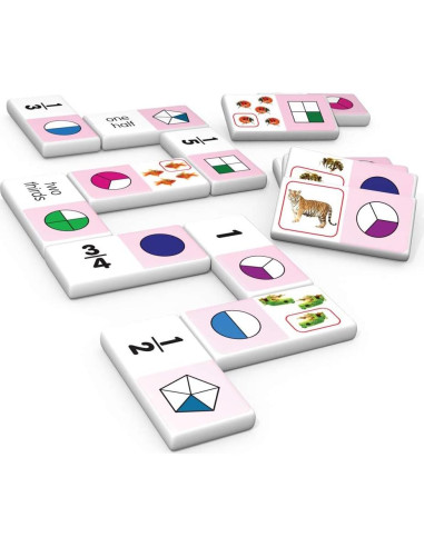 Dominó de Fracciones Junior Learning JL485, 28 Piezas