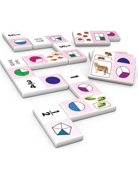 Dominó de Fracciones Junior Learning JL485, 28 Piezas