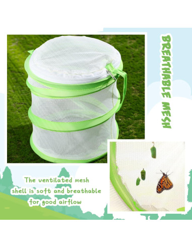 Jaula de Mariposas Plegable Sherr 6 Pcs 16x18cm Malla Transparente