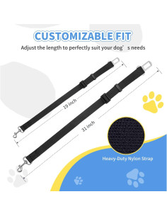 Cinturón de Seguridad para Perros HUOHUOCN Ajustable 40-76cm 2