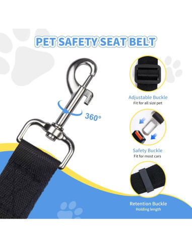 Cinturón de Seguridad para Perros HUOHUOCN Ajustable 40-76cm