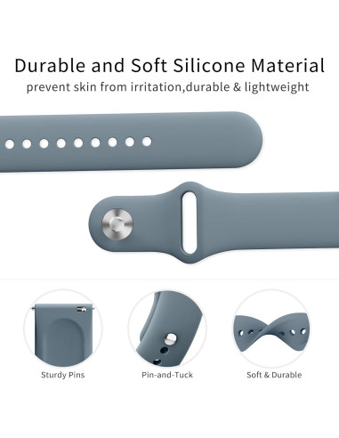 Bandas de Silicona AK para Fitbit Versa 2 - Gris Azul