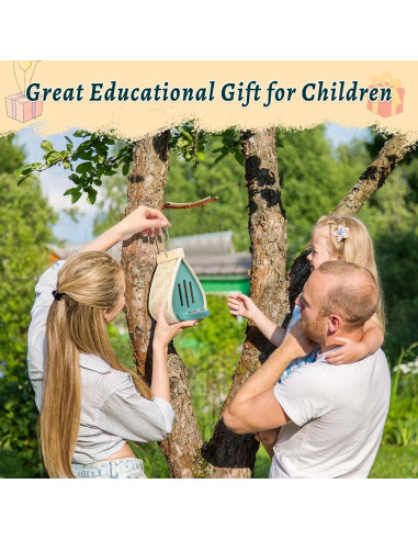 Casa de Mariposas de Madera Phoncoo 2 Pcs con Comedero