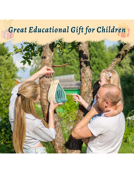 Casa de Mariposas de Madera Phoncoo 2 Pcs con Comedero