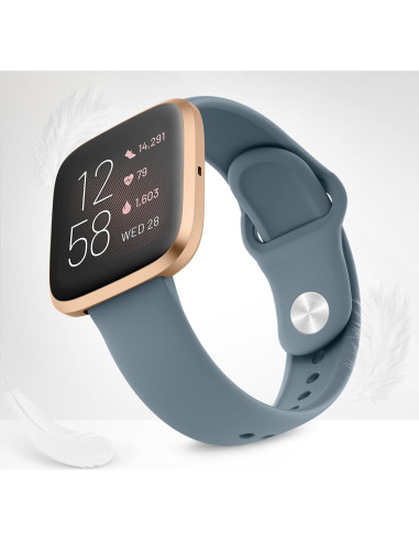 Bandas de Silicona AK para Fitbit Versa 2 - Gris Azul