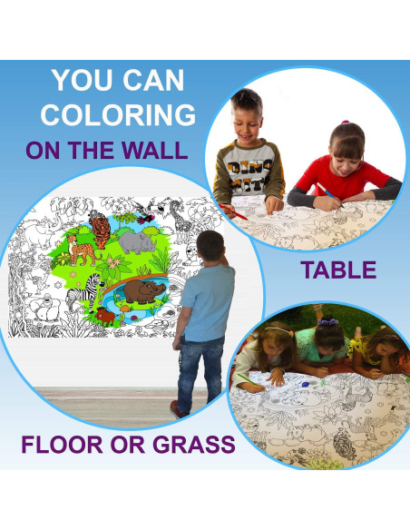 Póster Gigante para Colorear ALEX Art - Animales de la Jungla