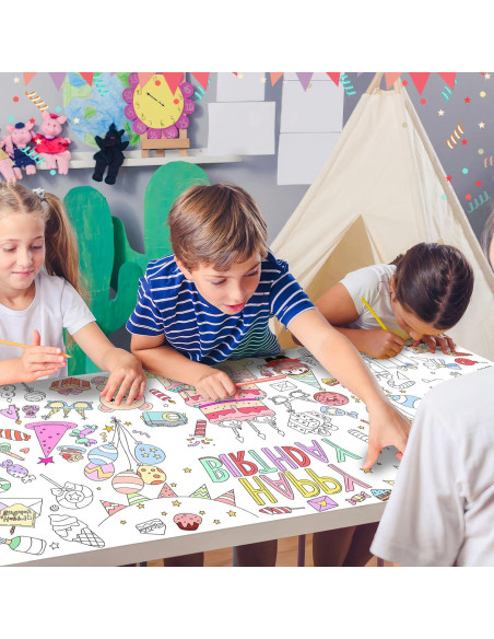 Póster Gigante de Colorear ZIZICG Cumpleaños 180x79cm