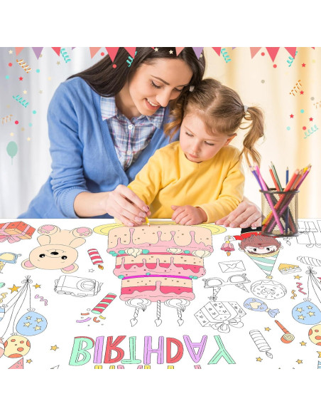 Póster Gigante de Colorear ZIZICG Cumpleaños 180x79cm