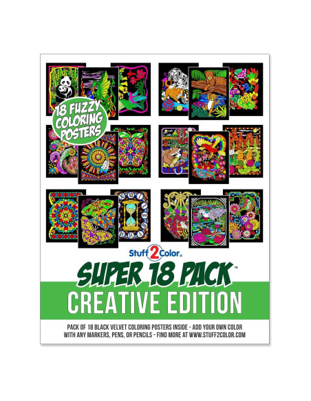 Pack de 18 Pósters de Colorear Terciopelo Stuff2Color 20x25 cm Pack de 18 Pósters de Colorear Terciopelo Stuff2Color 20x25 cm