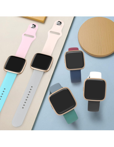 Bandas de Silicona AK para Fitbit Versa 2 - Gris Azul