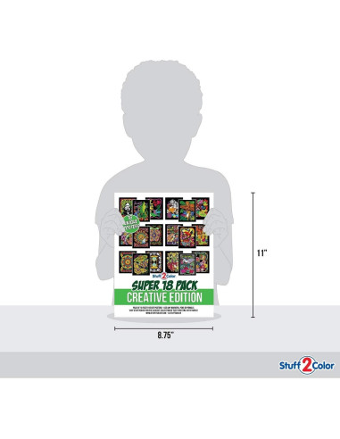Pack de 18 Pósters de Colorear Terciopelo Stuff2Color 20x25 cm
