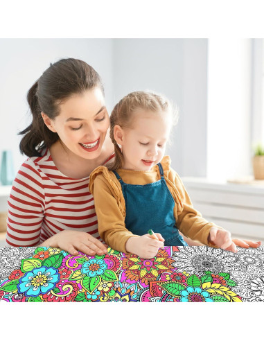 Póster de Coloración Mandala Gigante PHOGARY 140x60 cm