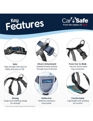 Arnés de Viaje para Perros CarSafe - Tamaño Mediano