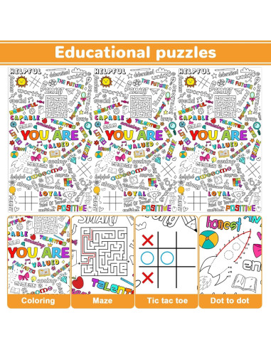 Póster Gigante para Colorear Qyeahkj 210x120 cm Afirmaciones Positivas