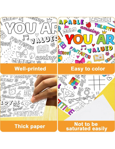 Póster Gigante para Colorear Qyeahkj 210x120 cm Afirmaciones Positivas