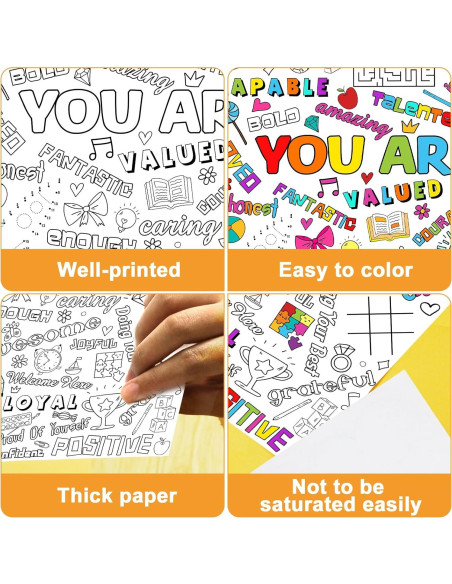 Póster Gigante para Colorear Qyeahkj 210x120 cm Afirmaciones Positivas