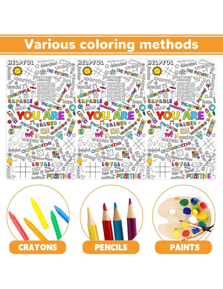 Póster Gigante para Colorear Qyeahkj 210x120 cm Afirmaciones Positivas