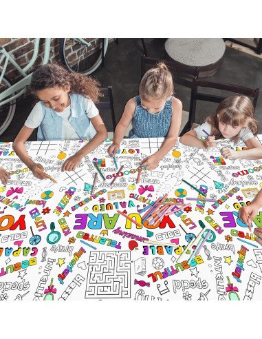 Póster Gigante para Colorear Qyeahkj 210x120 cm Afirmaciones Positivas